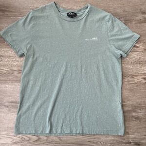 APC Standard Rue Madame T Shirt Mens Small Green Organic Cotton French